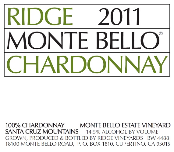 2011 Monte Bello Chardonnay