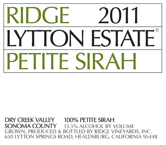 2011 Lytton Estate Petite Sirah