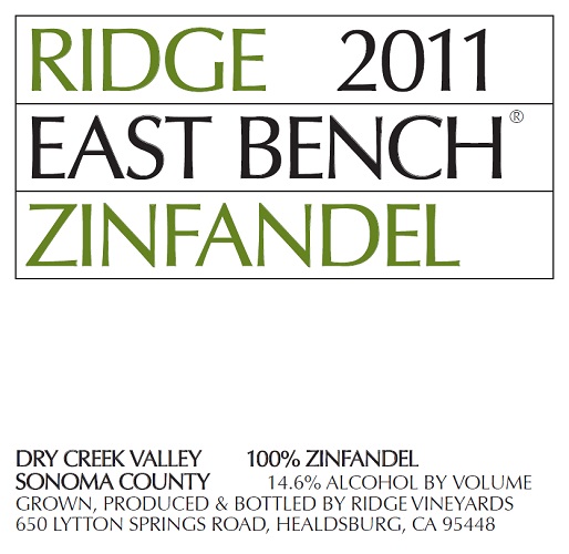 2011 East Bench Zinfandel