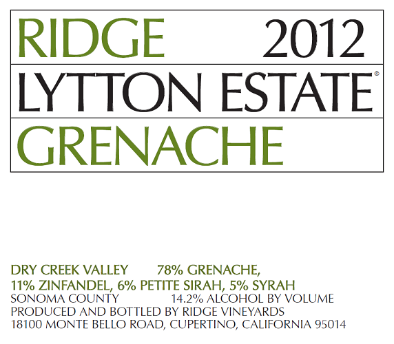 2012 Lytton Estate Grenache