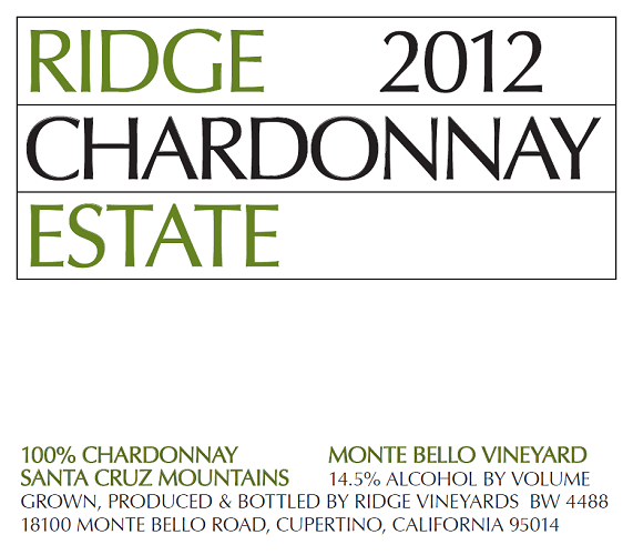 2012 Estate Chardonnay