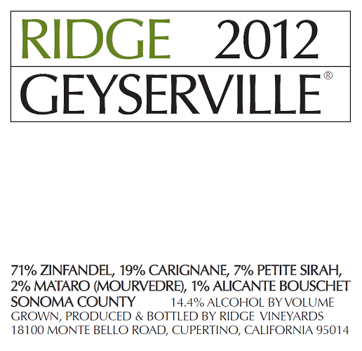 2012 Geyserville