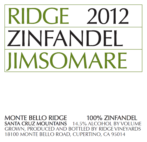 2012 Jimsomare Zinfandel