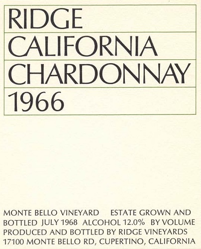 1966 Monte Bello Chardonnay