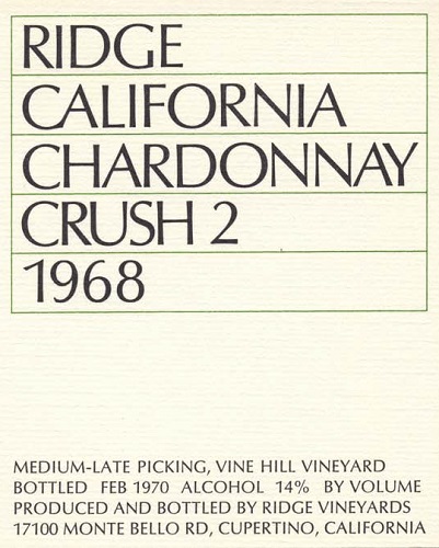1968 Monte Bello Chardonnay Crush 2