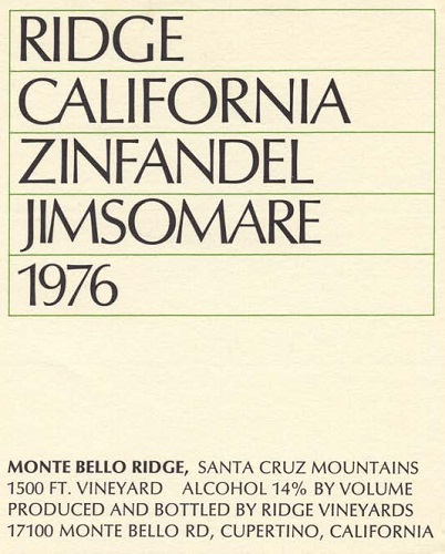 1976 Jimsomare Zinfandel