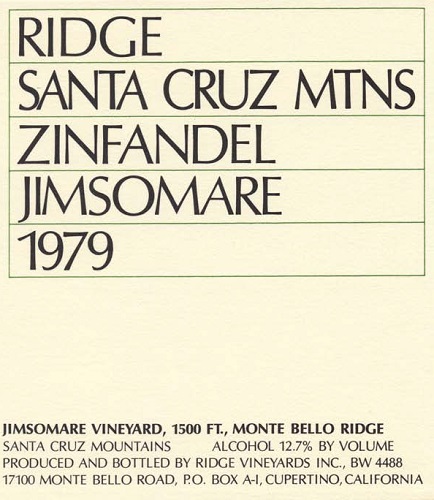 1979 Jimsomare Zinfandel