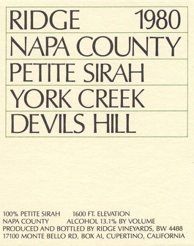 1980 Devils Hill Petite Sirah