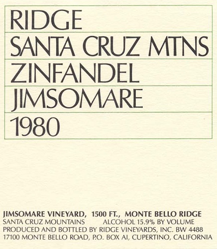 1980 Jimsomare Zinfandel
