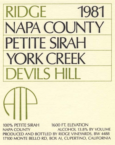1981 Devils Hill Petite Sirah