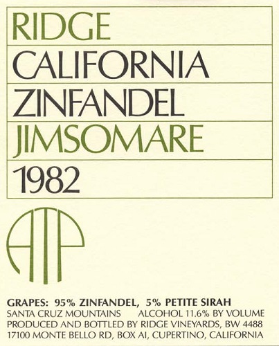 1982 Jimsomare Zinfandel