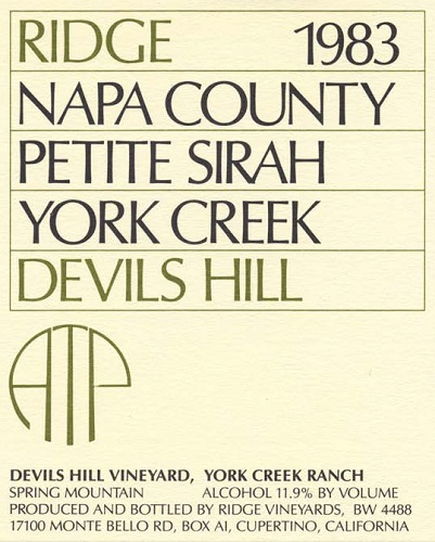 1983 Devils Hill Petite Sirah
