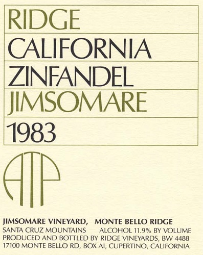 1983 Jimsomare Zinfandel