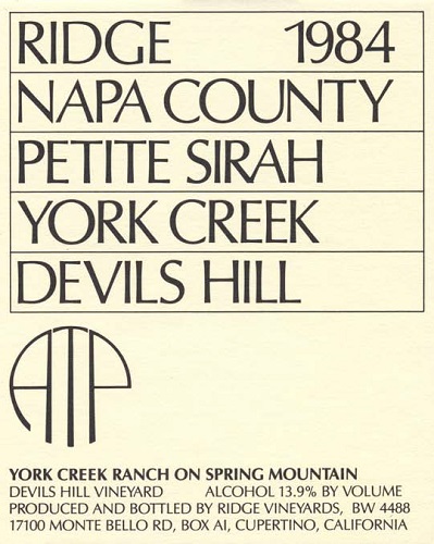 1984 Devils Hill Petite Sirah