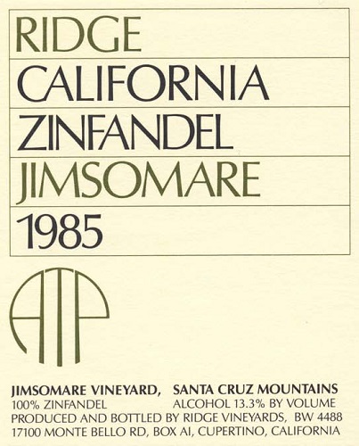 1985 Jimsomare Zinfandel