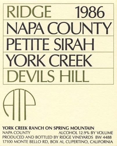 1986 Devils Hill Petite Sirah