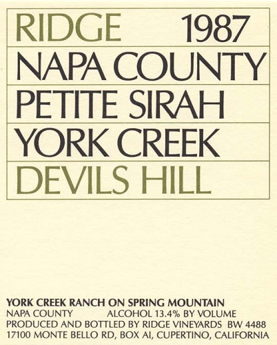 1987 Devils Hill Petite Sirah