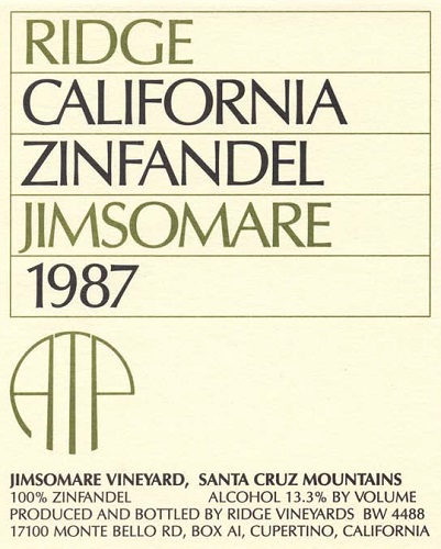 1987 Jimsomare Zinfandel