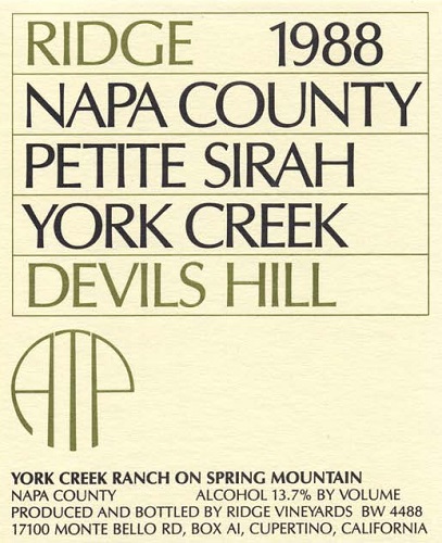 1988 Devils Hill Petite Sirah