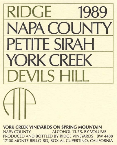 1989 Devils Hill Petite Sirah