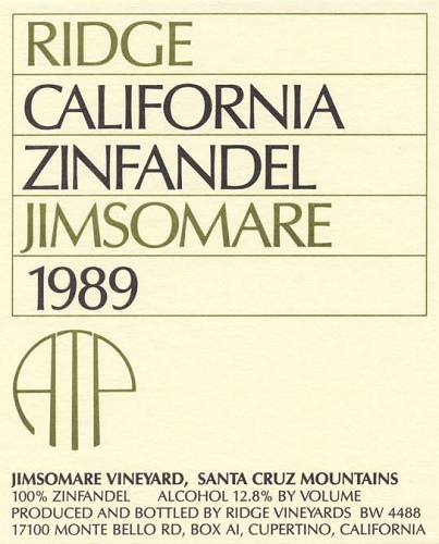 1989 Jimsomare Zinfandel