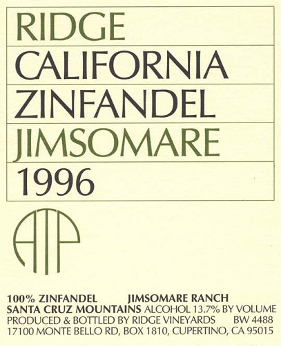 1996 Jimsomare Zinfandel