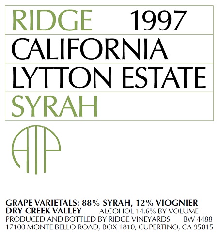 1997 Lytton Estate Syrah