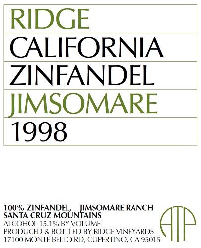 1998 Jimsomare Zinfandel