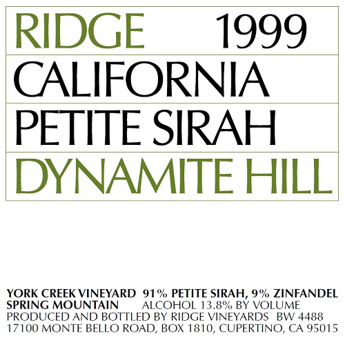 1999 Dynamite Hill Petite Sirah