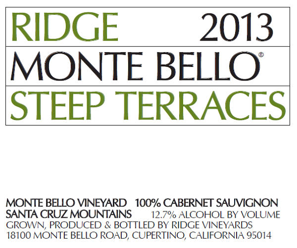 2013 Monte Bello Steep Terraces