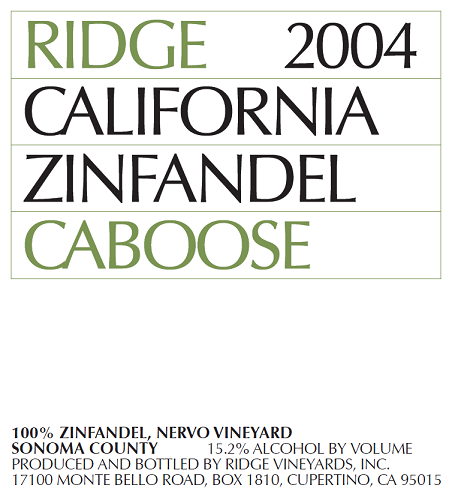 2004 Caboose Zinfandel