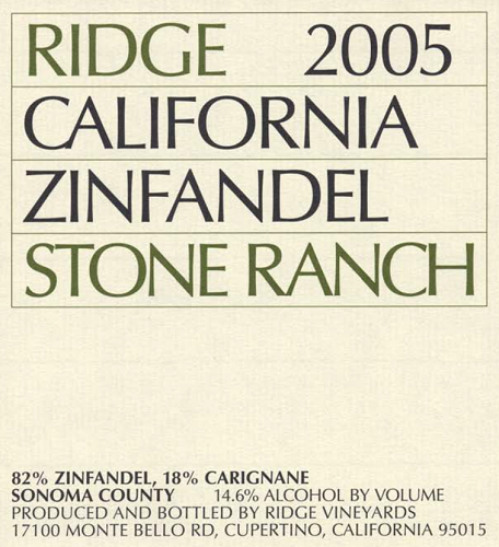 2005 Stone Ranch Zinfandel