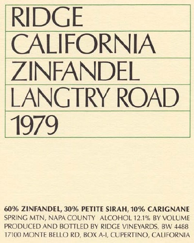 1979 Langtry Road Zinfandel