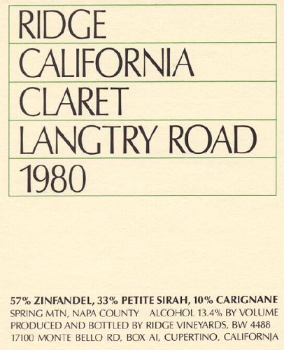 1980 Langtry Road Claret