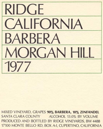 1977 Morgan Hill Barbera