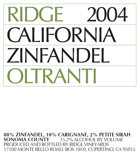 2004 Oltranti Zinfandel