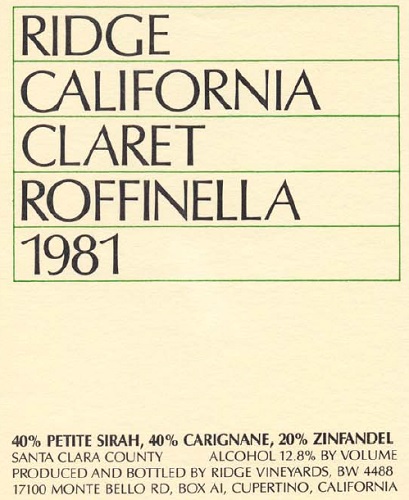 1981 Roffinella Claret