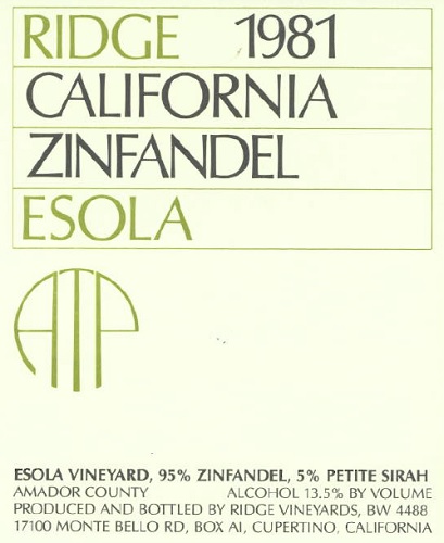 1981 Esola Zinfandel