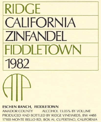 1982 Fiddletown Zinfandel