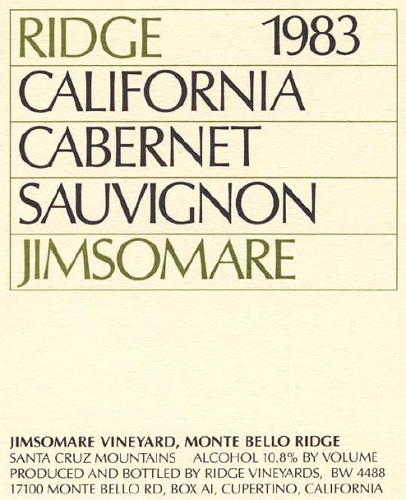 1983 Jimsomare Cabernet Sauvignon