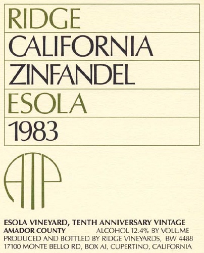 1983 Esola Zinfandel