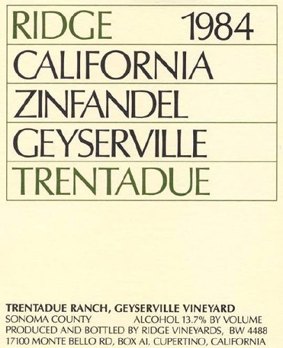 1984 Trentadue Zinfandel