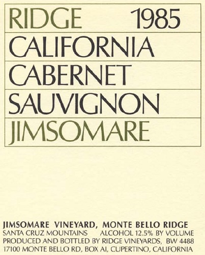 1985 Jimsomare Cabernet Sauvignon