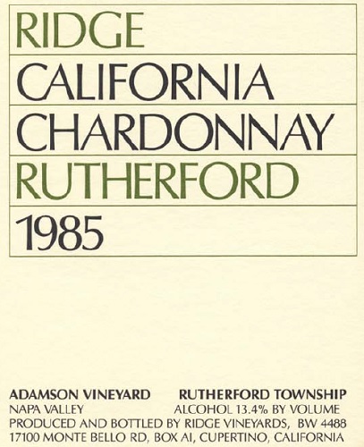 1985 Rutherford Chardonnay