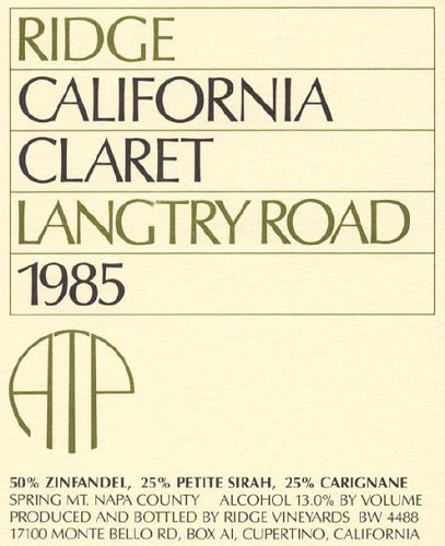 1985 Langtry Road Claret