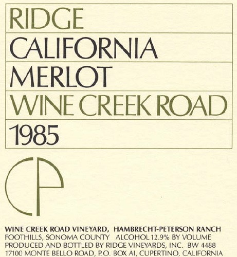 1985 Wine Creek Road Merlot