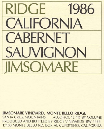 1986 Jimsomare Cabernet Sauvignon