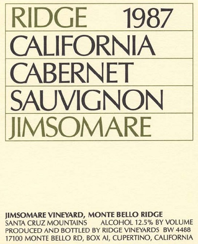 1987 Jimsomare Cabernet Sauvignon