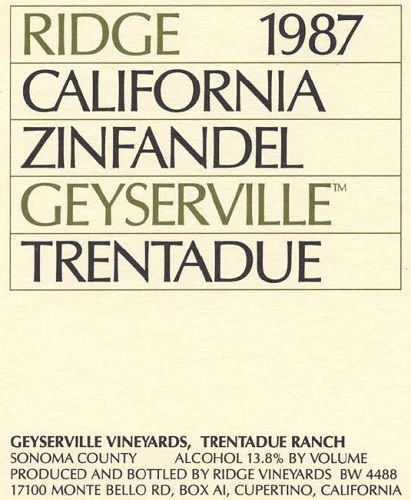 1987 Trentadue Zinfandel