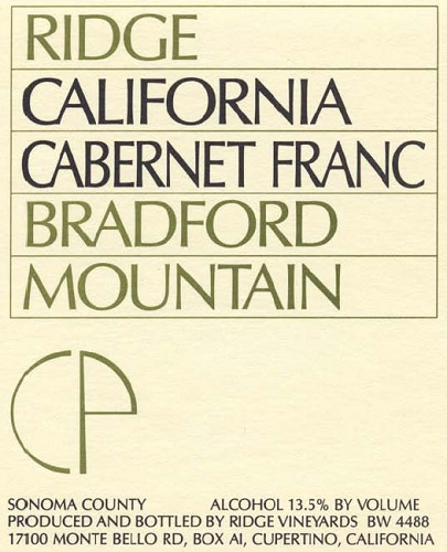1988 Bradford Mountain Cabernet Franc